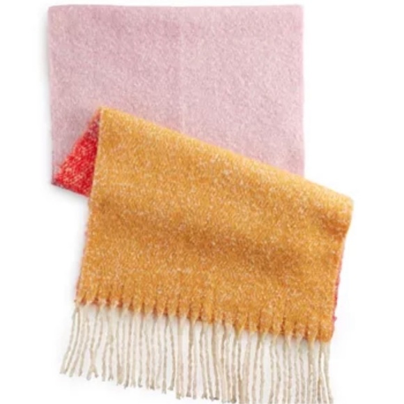 Sonoma Goods For Life® Twisted Fringe Brushed Blanket Scarf Colorblock Fall NEW - Picture 3 of 7